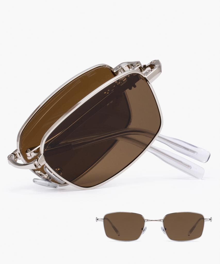 Likkeullou Rc Stainless Steel Amon F Folder Sunglasses Brown