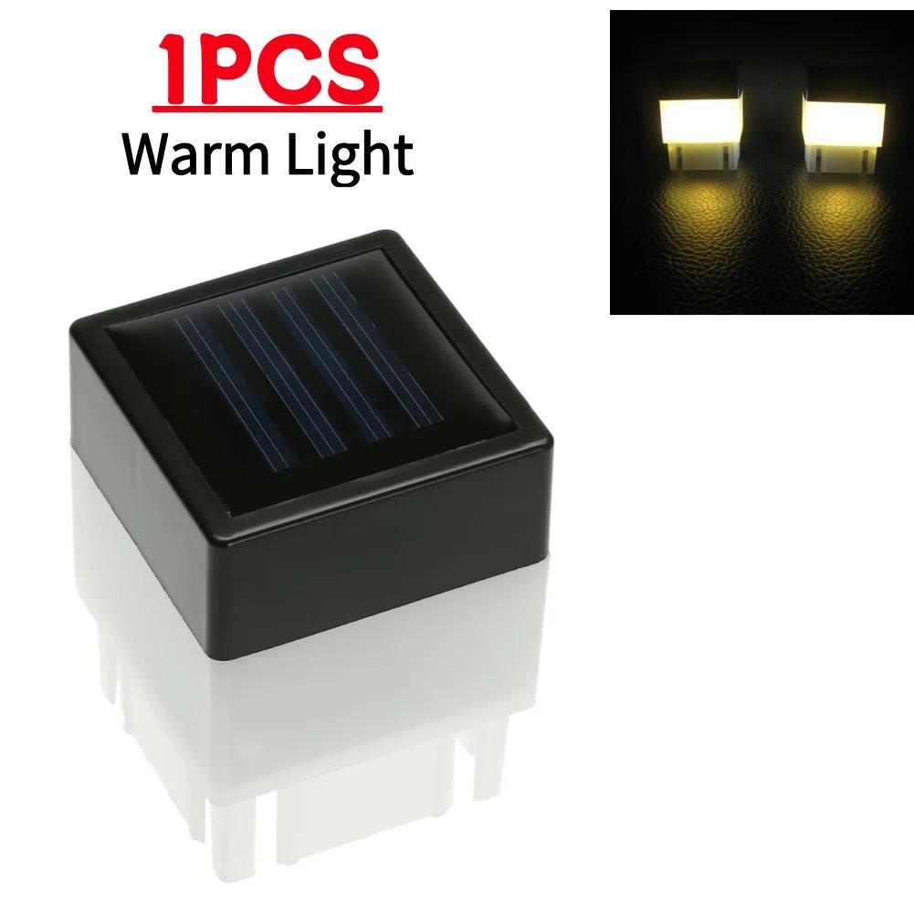 Waterproof Outdoor Column Head Lamp Solar Powered LED Fence Deck Post Lamp for Patio Garden Landscape Decoration