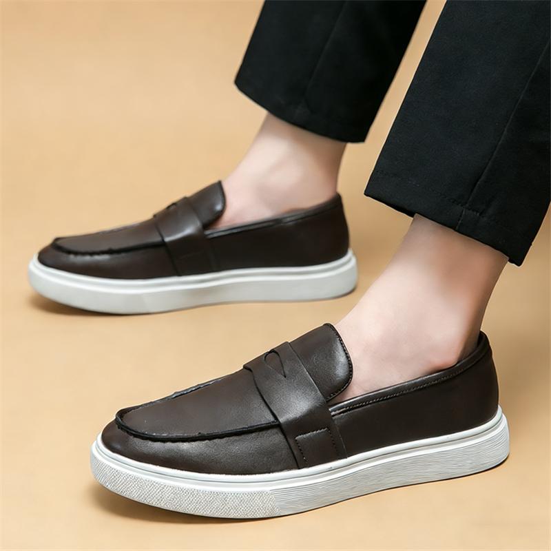 Luxury New Fashion Men's Platform Penny Loafter Leather Shoes Designer Male Comfortable Sneakers Tenis Masculino Zapatos Hombre