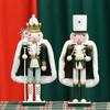 30CM Nutcracker snowflake cape soldier snow-white puppet  wooden Nutcracker statue doll Christmas New Year gift decoration