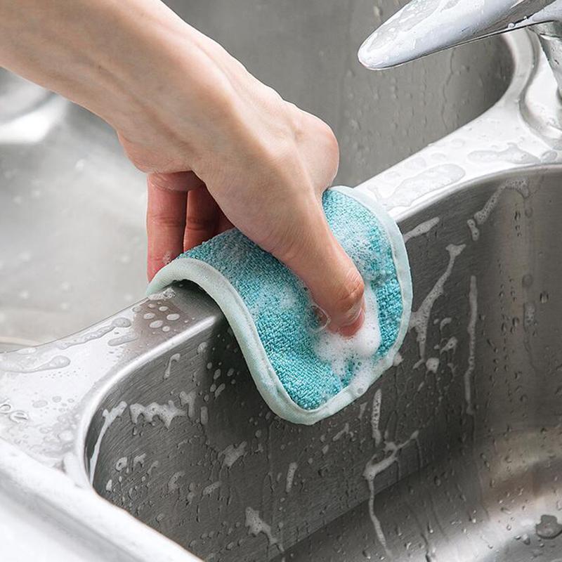 1 / 3/5pcs Double-sided Kitchen Cleaning Towel Kitchen Utensils Brush Cleaning Bowl Artifact Brush Oot Water Absorption