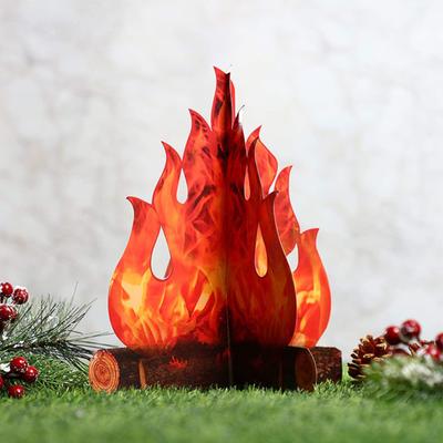 Fogo Artificial Vermelho Alta Qualidade Leve Vívido Acabamento Fino Fogueira de Papelão