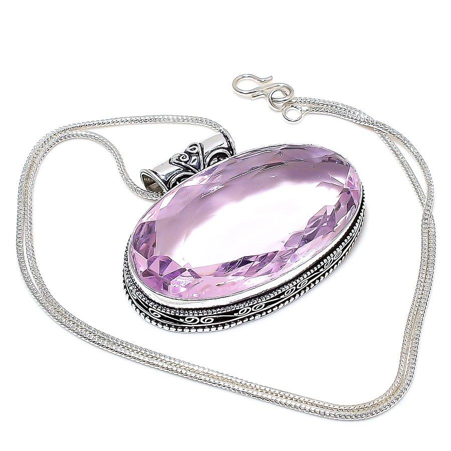 

Vintage Pink Kunzite Gemstone Handmade Jewelry Pendant 1.58 SR-5031