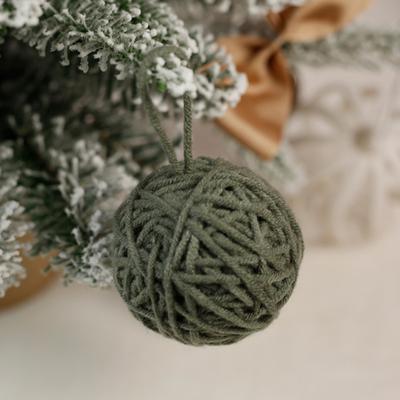 2Pcs Christmas Yarn Ball Pendant Vibrant Color Festive Xmas Tree Hanging Ornament for Home Holiday Decoration