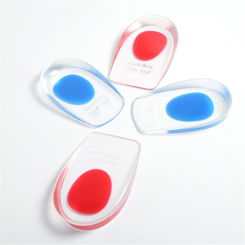 2 Pairs Silicone Half Heel Pad Transparent Insole Half Pad Increased Shoe Mat