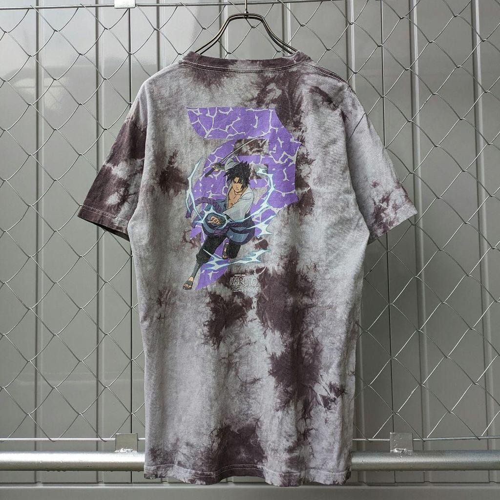 [USED] Vintage 2000s Naruto Shippuden Sasuke Curse Seal Chidori Anime T-Shirt
