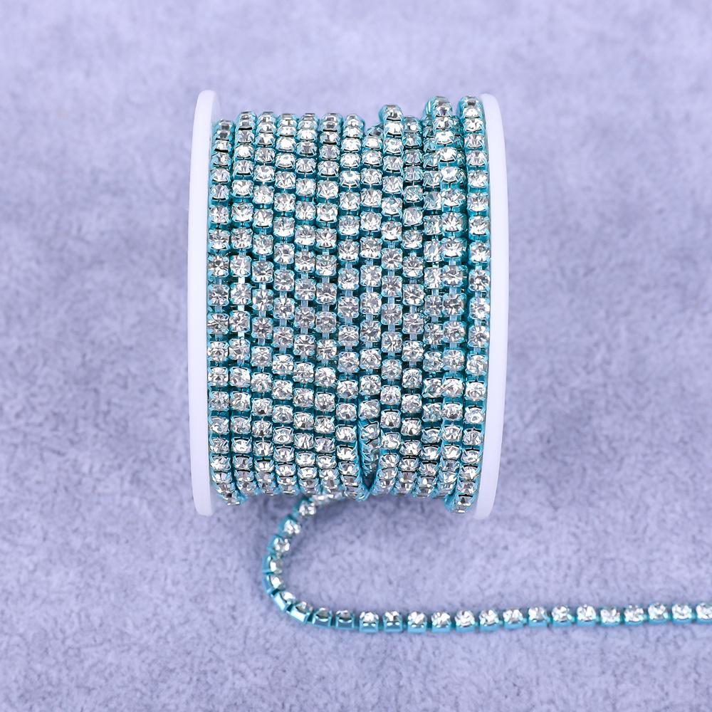 Electrophoresis Bottom Rhinestone Chain Colored Crystal Chain Diy Mobile Phone Case Claw Diamond Chain Jewelry Clothing Wedding Accessories