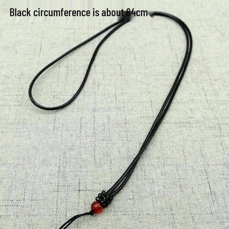 Beeswax Crystal Amber Jade Pendant Rope Necklace