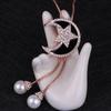 Fashion Sweater Chain, Star And Moon Fringed Pearl Pendant, Necklace, Long Fashion Women'S Clothing, Personalized Accessories