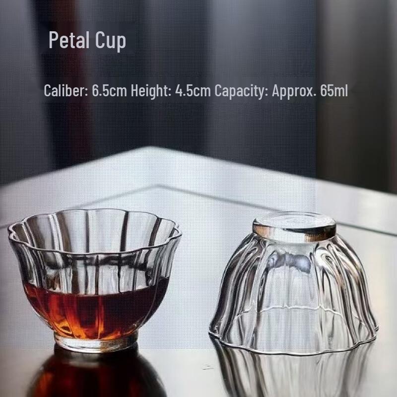 Yi Pan Petal Design Heat-Resistant Glass Teacup Set