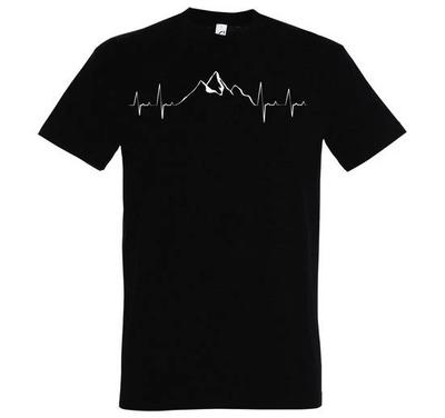 Youth Designz Battement de Cœur Montagne T-shirt Imprimé Homme Randonnée Montagne Drôle