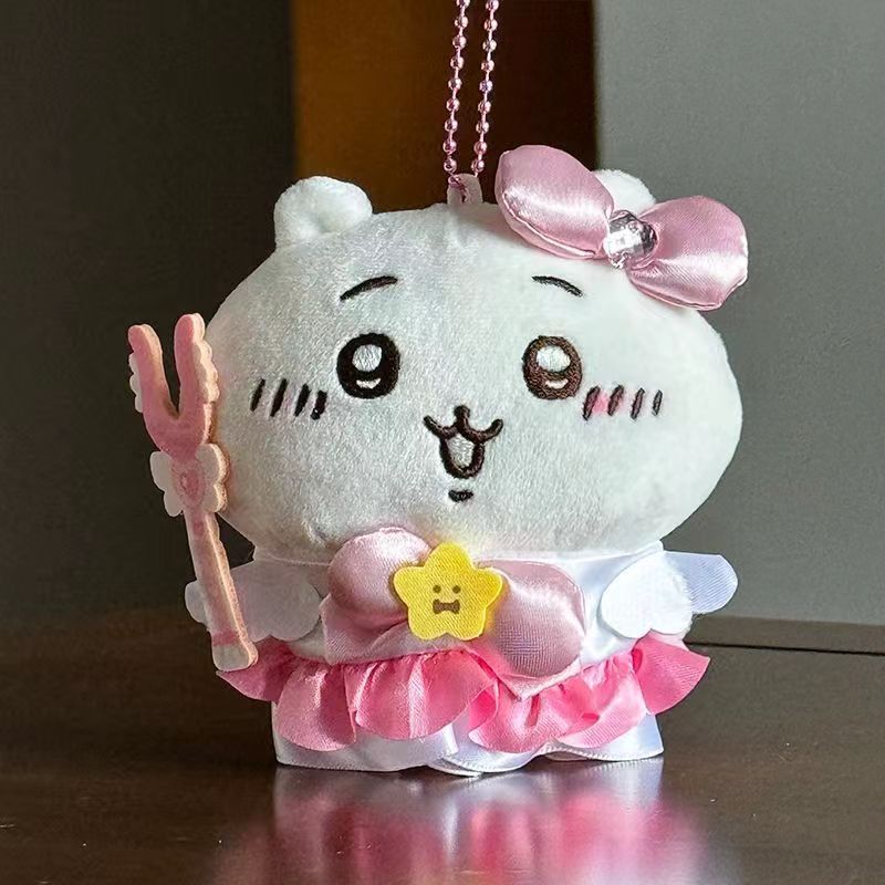 Jiyi Magical Girl Plush Keychains – Hachiware Usagi Momonga Kurimanju – Kawaii Charm Dolls For Gifts Anime Collector