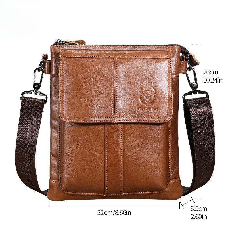 Neue Herrentaschen 100% Echtes Leder Umhängetasche Vertikal Trendig 10 Zoll iPad Schultertasche Aktentasche Lässig Reise Messenger Bag