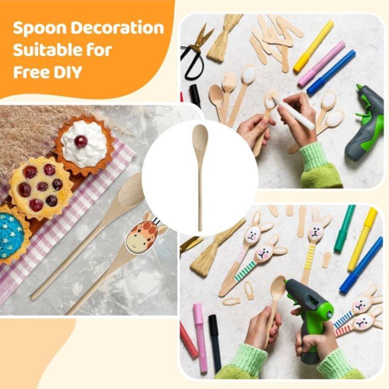 Wooden Spoon With Nordic Style Finish For Home Kitchen Cooking And Gift Use