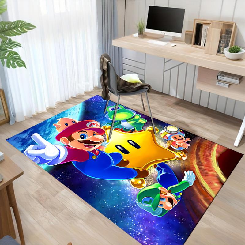 Килимок Super Mario Galaxy Adventure для ігрової кімнати, спальні, вітальні, дивана, декору дому, дитячого ігрового куточка, нековзкий килимок для підлоги