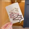 3pc/set Square Y2k Barrettes Metal Star Love BB Clip Cute   Children