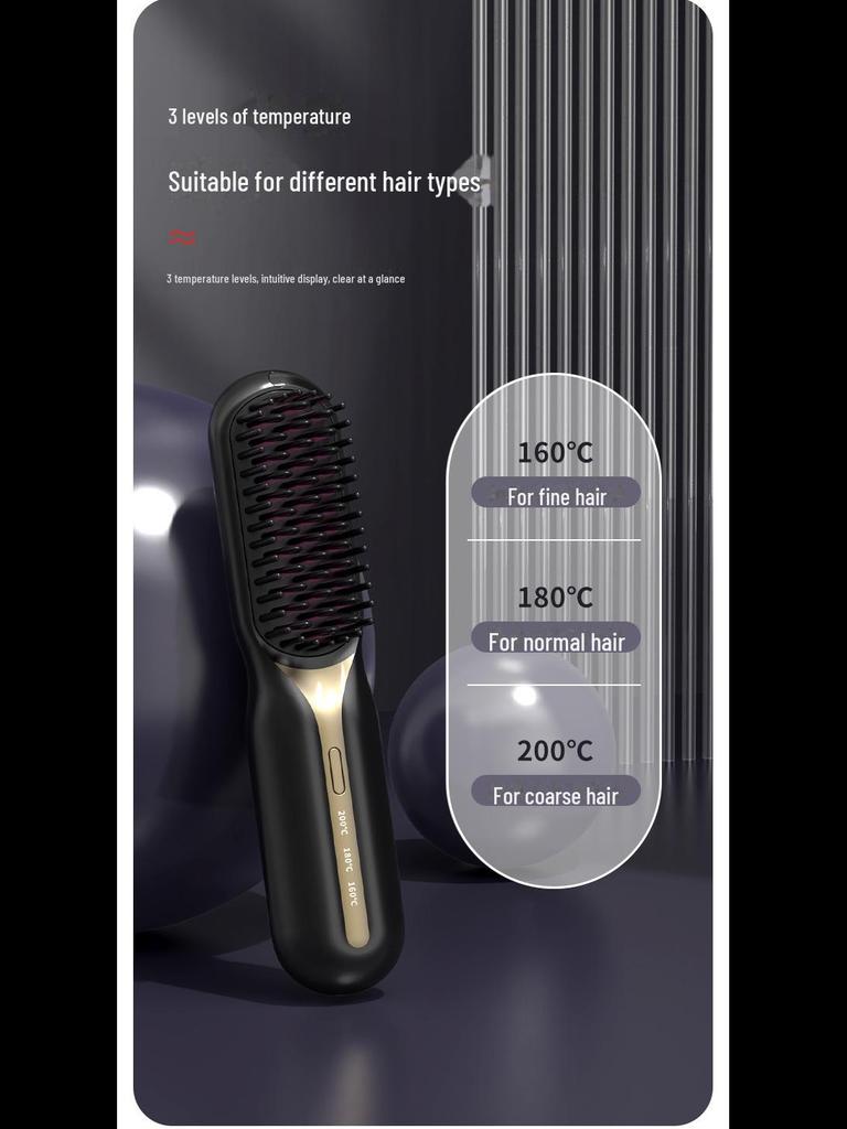 Piastra per capelli portatile wireless a doppio uso con ioni negativi, sicura per i capelli, per lisciare e arricciare, facile da caricare.