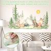 3Pcs Woodland Wall Decals DIY Large Pine Tree Forest Animal Bear Fox Peel & Stick Wall Art Sticker for Kid's Room Bedroom Decor