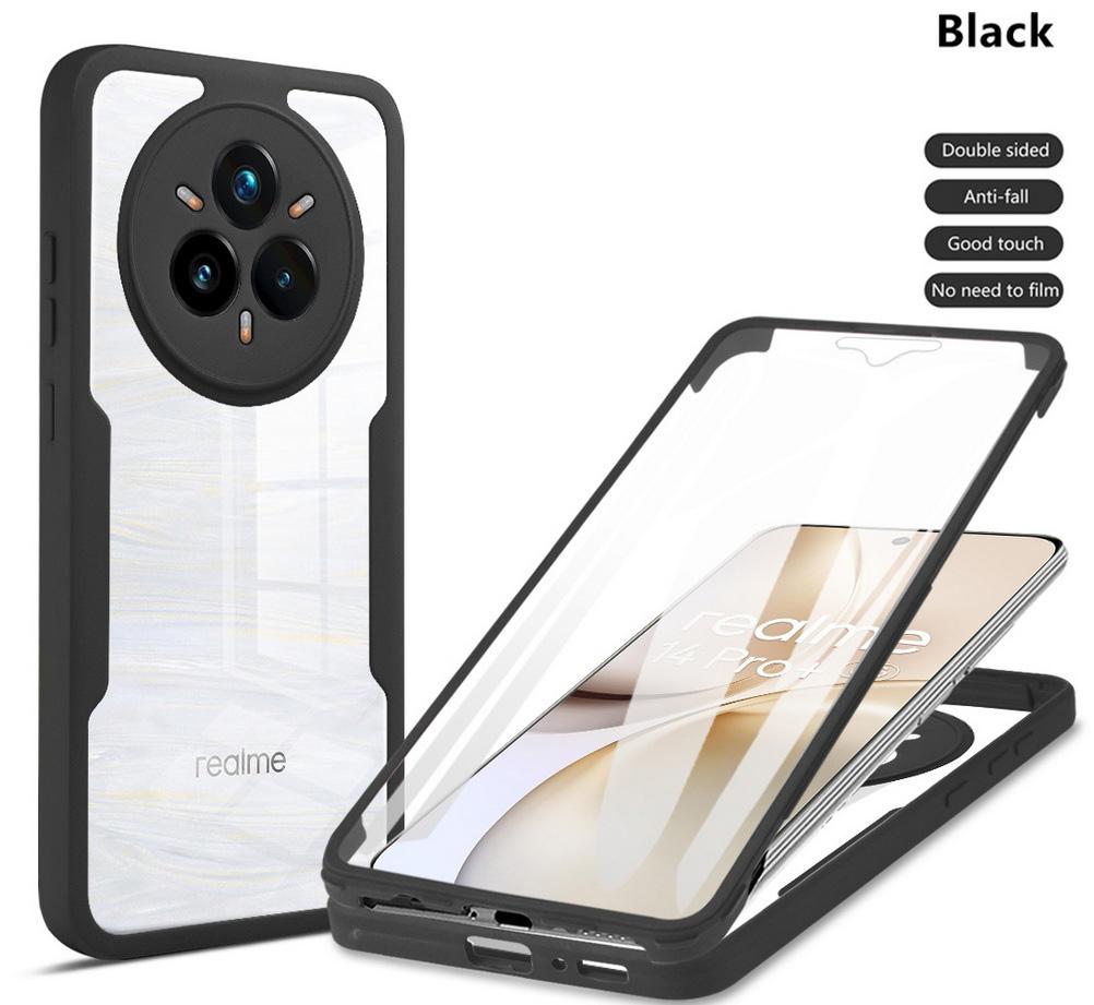 

Чехол с полной защитой для Realme 14 Pro + Realme14 Pro realme 14 Двойная защита щит Полное покрытие Realme 14 Pro+ чёрный