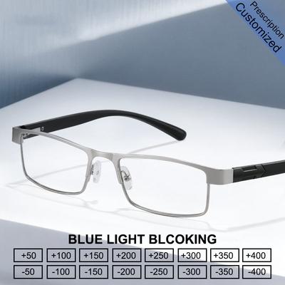 Vintage Metal Reading Glasses Women For Men Myopia Customize Prescription Anti Blue Light Blocking Optical Lens Eyeglasses Frame