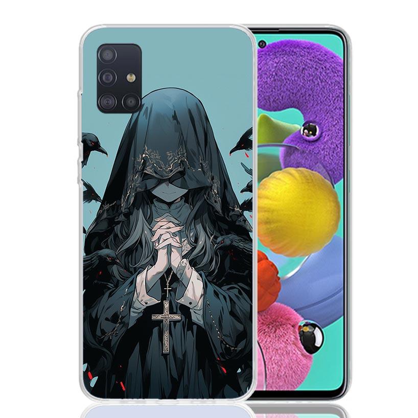Dark Demon Nun Phone Case for Samsung Galaxy A52 A51 A50S A12 A22 A32 A72 A10S A30S A31 A71 Note 20 Ultra 10 Plus S10 Galaxy A52