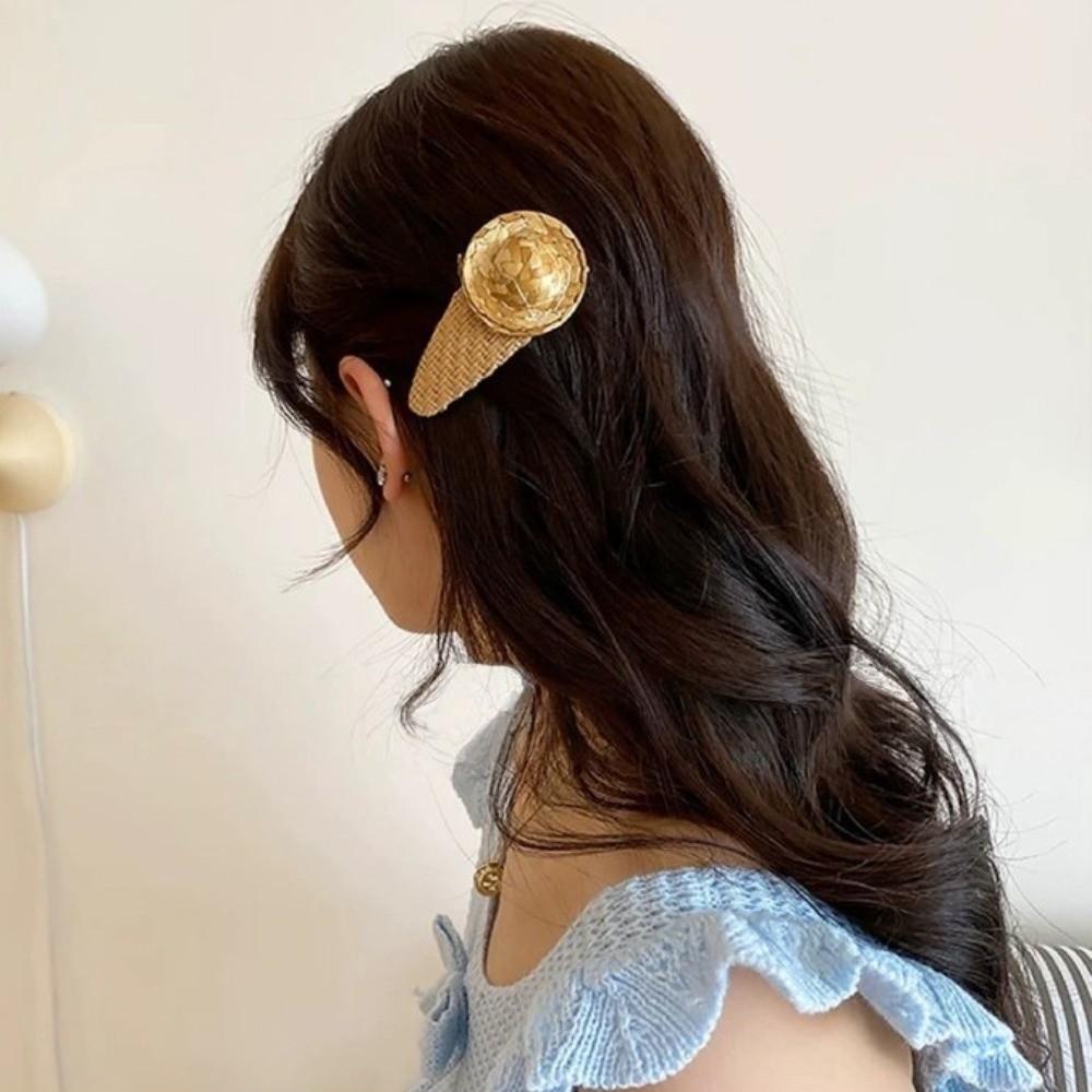 Summer Starfish Hair Clip Korean Style Weaving Style Barrette Straw Hat Hairpin Hair Accessories