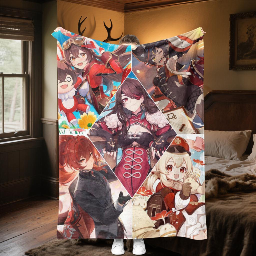 Genshin Heroes Blanket Soft And Portable All Season Home Bed Sofa Blanket Office Travel Nap Break Warm Blanket