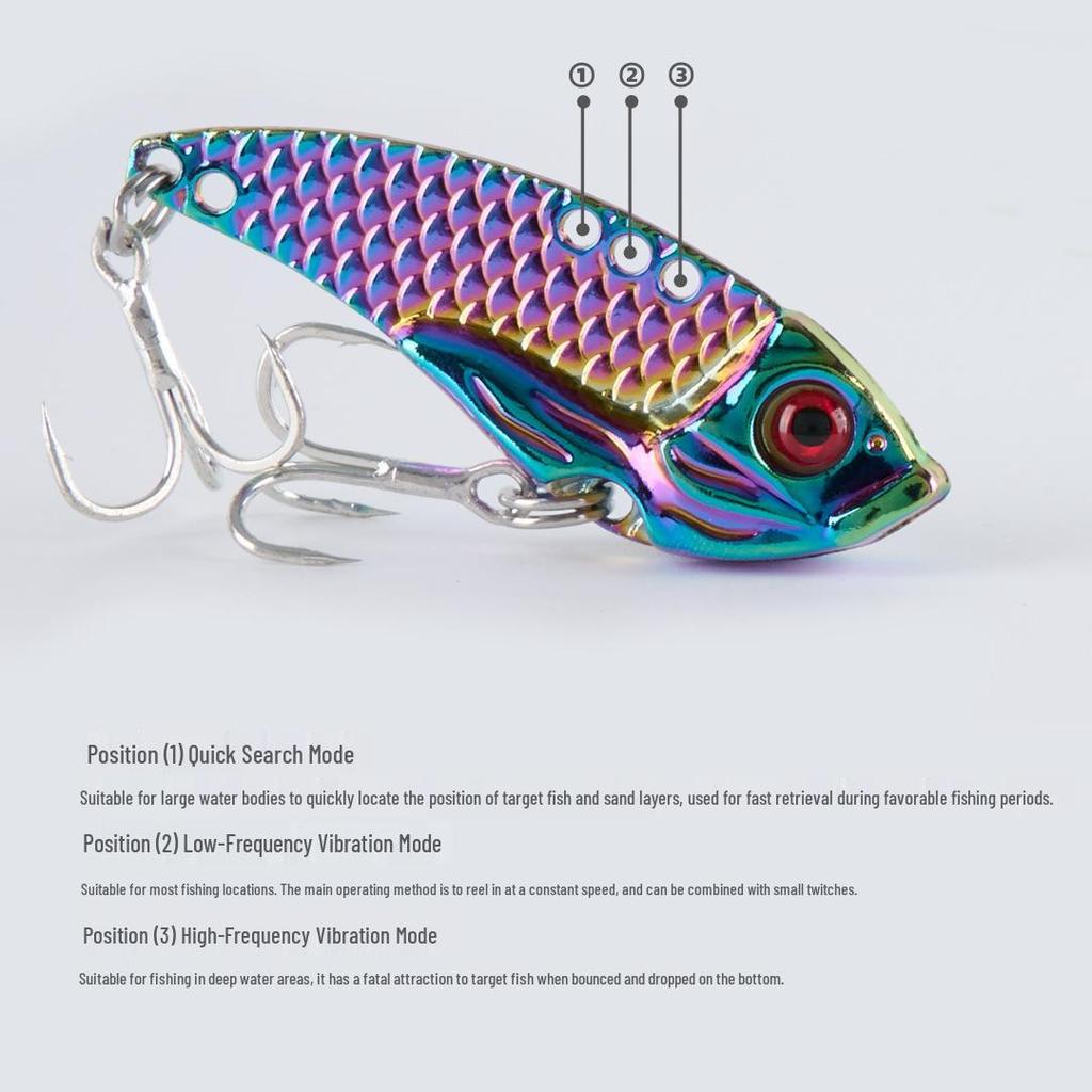 Dragon Pattern VIB Spinner Bionic Fish Bait with Treble Hook, 3g-20g, Colorful Zinc Alloy.
