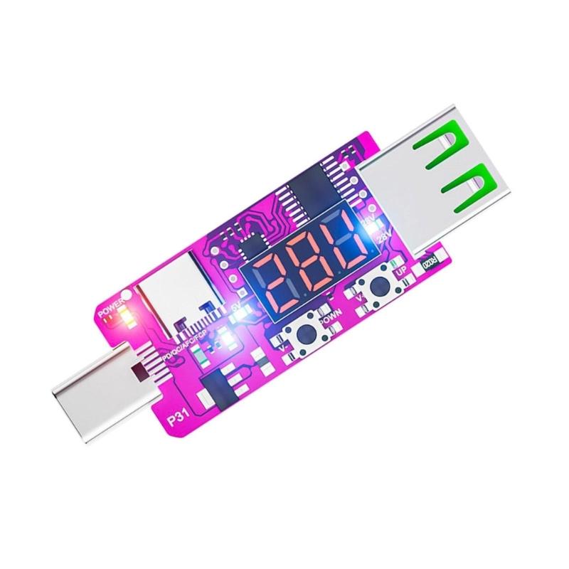 Type C Voltage Current Tester Double Input PD3.1 28V Starts & Multifunctional Power Detectors Suitable for Factory Test