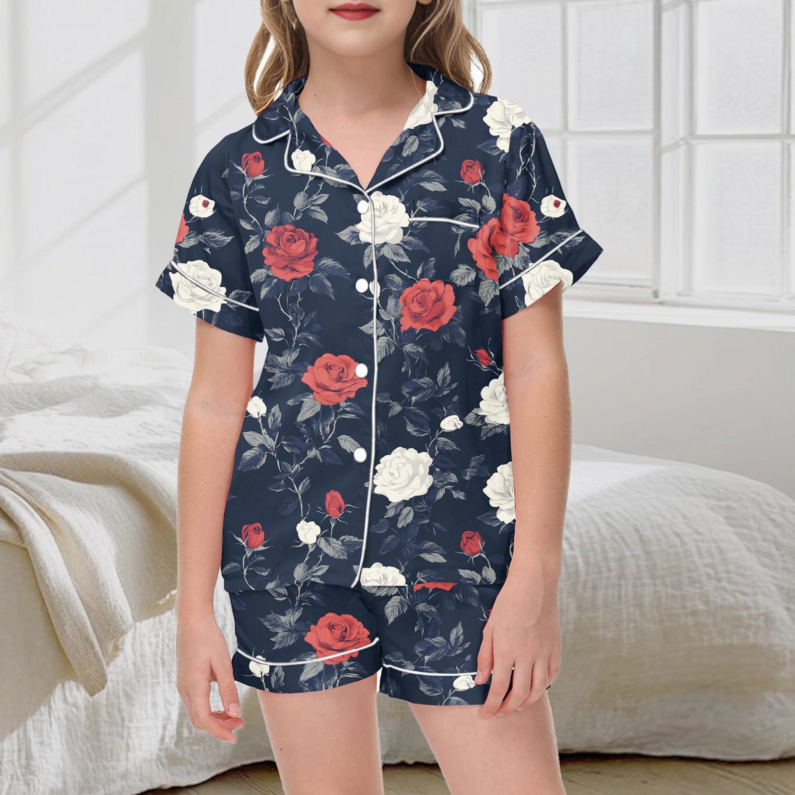 

Детский пижамный комплект с принтом - короткий рукав и шорты для сна 160 арбуз красный