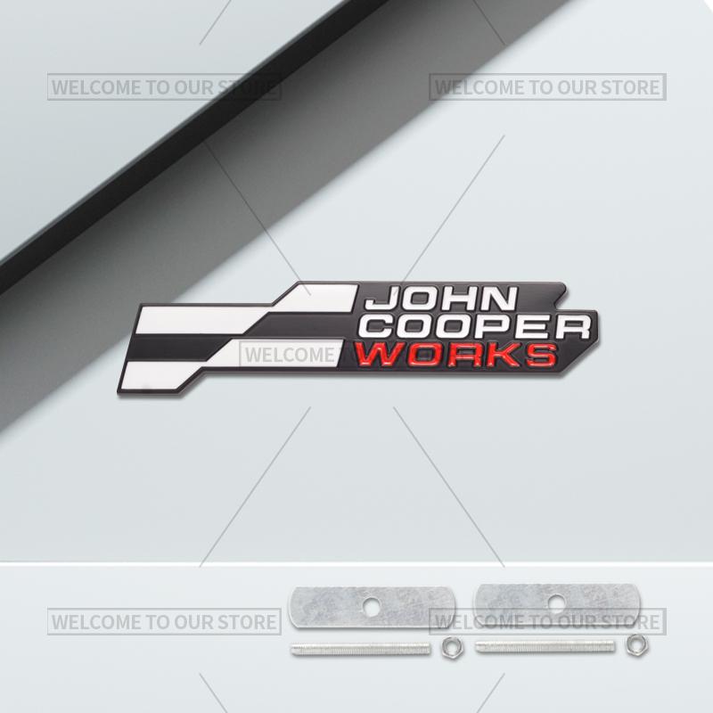 3D Car John Cooper Works Grille Emblem JCW Badge Metal Stickers Rear Trunk Decals For Mini Cooper S F66 F65 F67 U25 J01 J05 R61