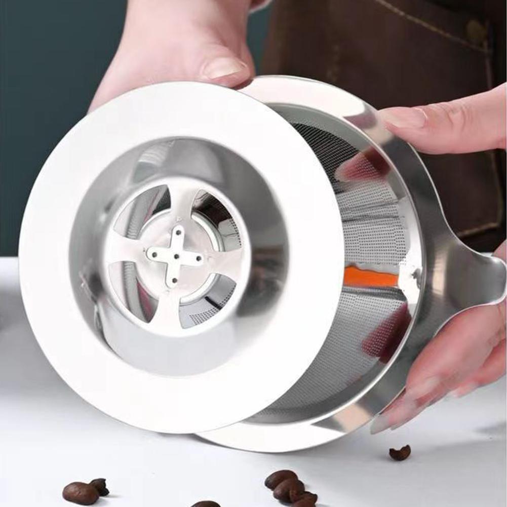 Pour Over Coffee Dripper Slow Drip Paperless Coffee Filter Reusable Strainer Stainless Steel Coffee Filter Baskets Mesh Strainer