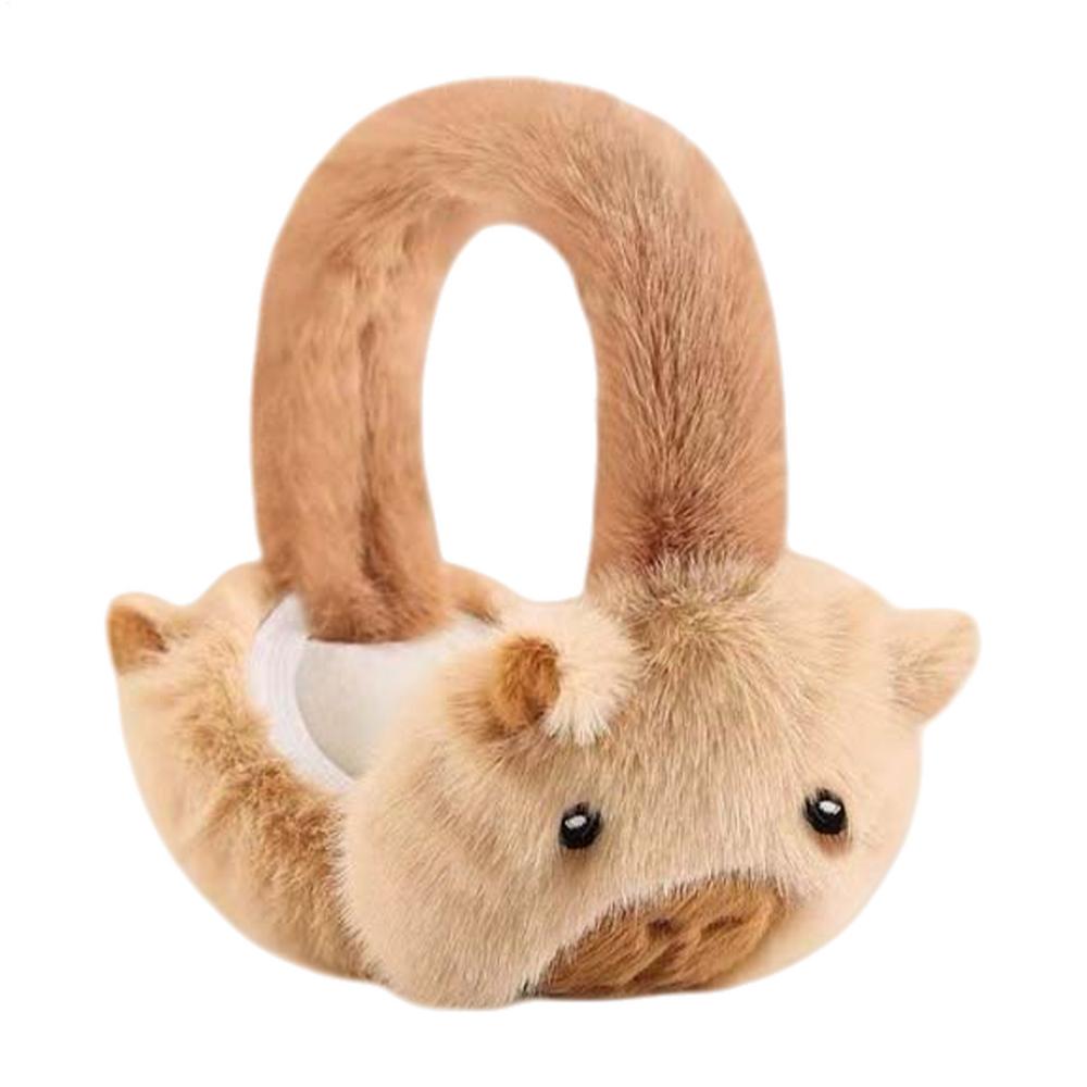 Winter Cute Capybara Earmuffs Cartoon Capybara Folding Plush Earmuffs For Cold Protection outdoor Warm Women Ear Cover Earplugs