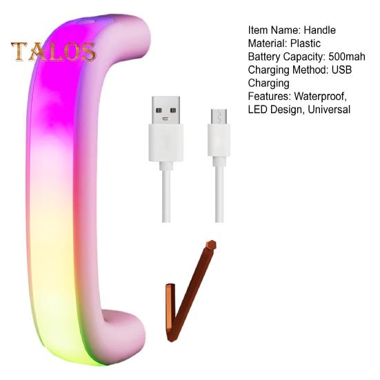 LED Light-Up Cup Handle for 30oz/40oz Rechargeable Waterproof Glow Grip with 6 Color Modes & 7H Runtime Night Light Cup Accessory