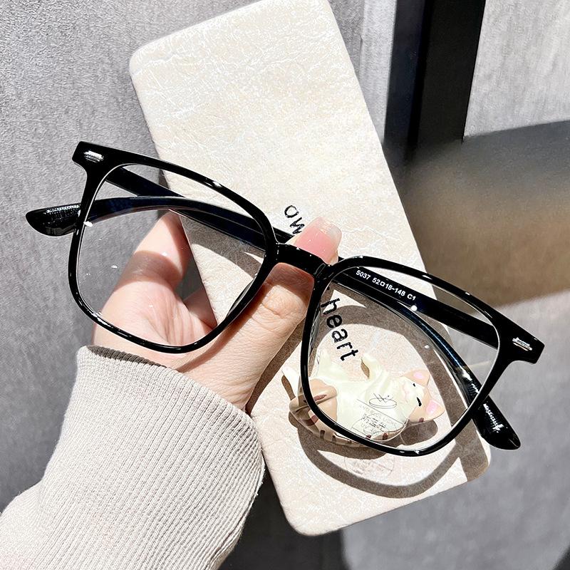 Joker Black Frame TR90 Glasses Frame Korean Version of Tide-proof Blue Glasses Female Transparent Plain Myopia Glasses Male Flat Mirror