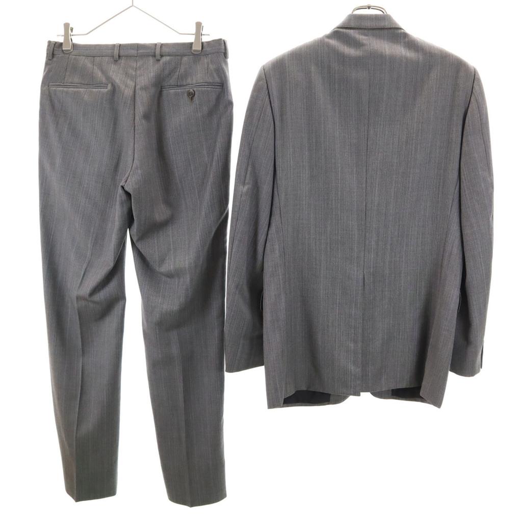 Gucci Wool Striped Pattern Suit Setup 46R Gray Men's Used