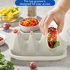 Reusable Silicone Taco Holder with Dividers for Hard/Soft Shell Tacos Dishwasher & Microwave Safe