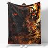 Fierce and Warm Tiger Flannel Blanket for Sofa Powerful and cool Throw Blankets For Bed Perfect Gift