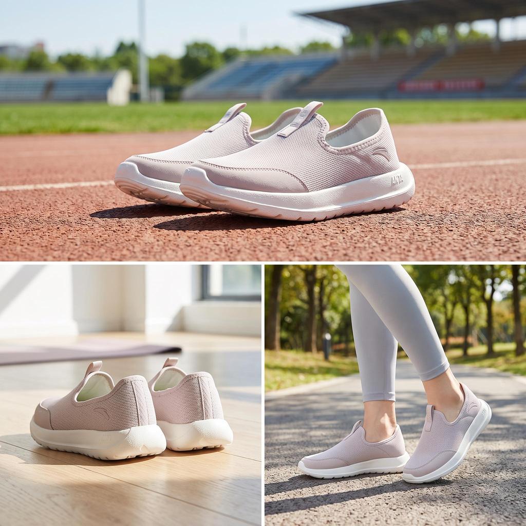 Anta Lightweight Jump Training Shoes Summer 2026 Women Sneakers Lotus-Gray 922627722-2