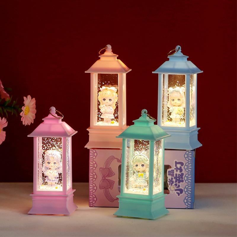 Battery Lamp Night Powered Fourcolor Sweet Cartoon Cute Girl Shaped Light