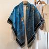 Mixed Contrasting Color Double-Sided Shawl Winter High-End Warm Square Scarf