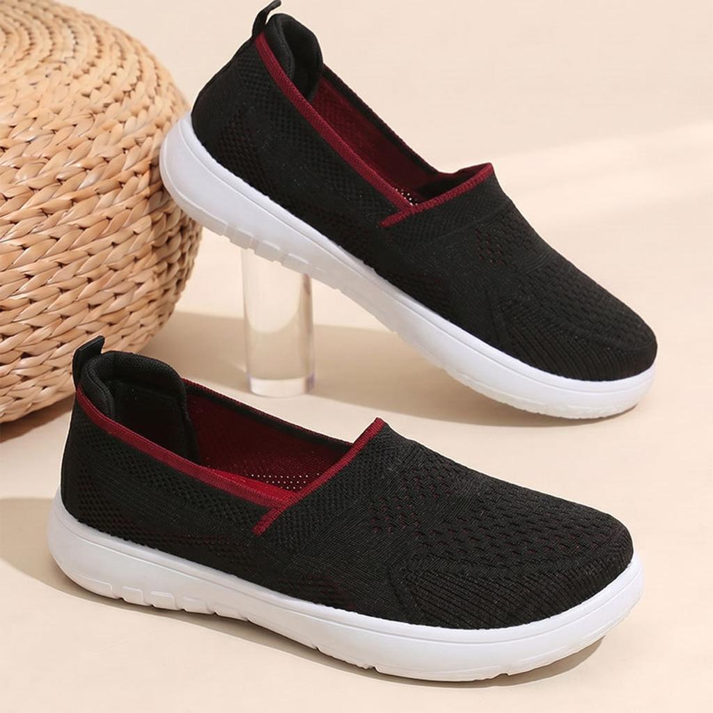 Women’s Wide Toe Slip On Mesh Flat Shoes Lightweight Shallow Mouth Casual Comfort Walking Footwear for Daily Use
