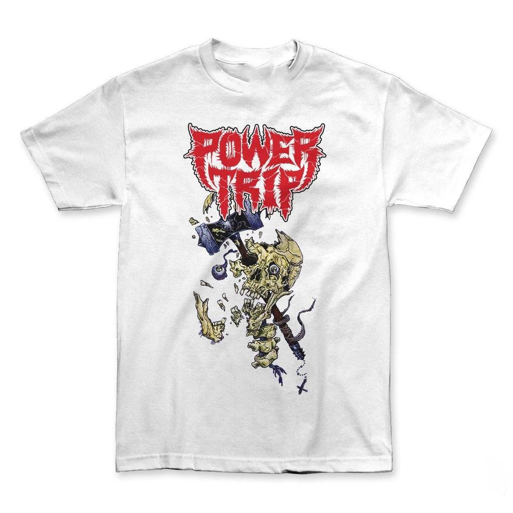 Power Trip Band T-shirt White Cotton All Sizes S To 5Xl Short Sleeve 2F127