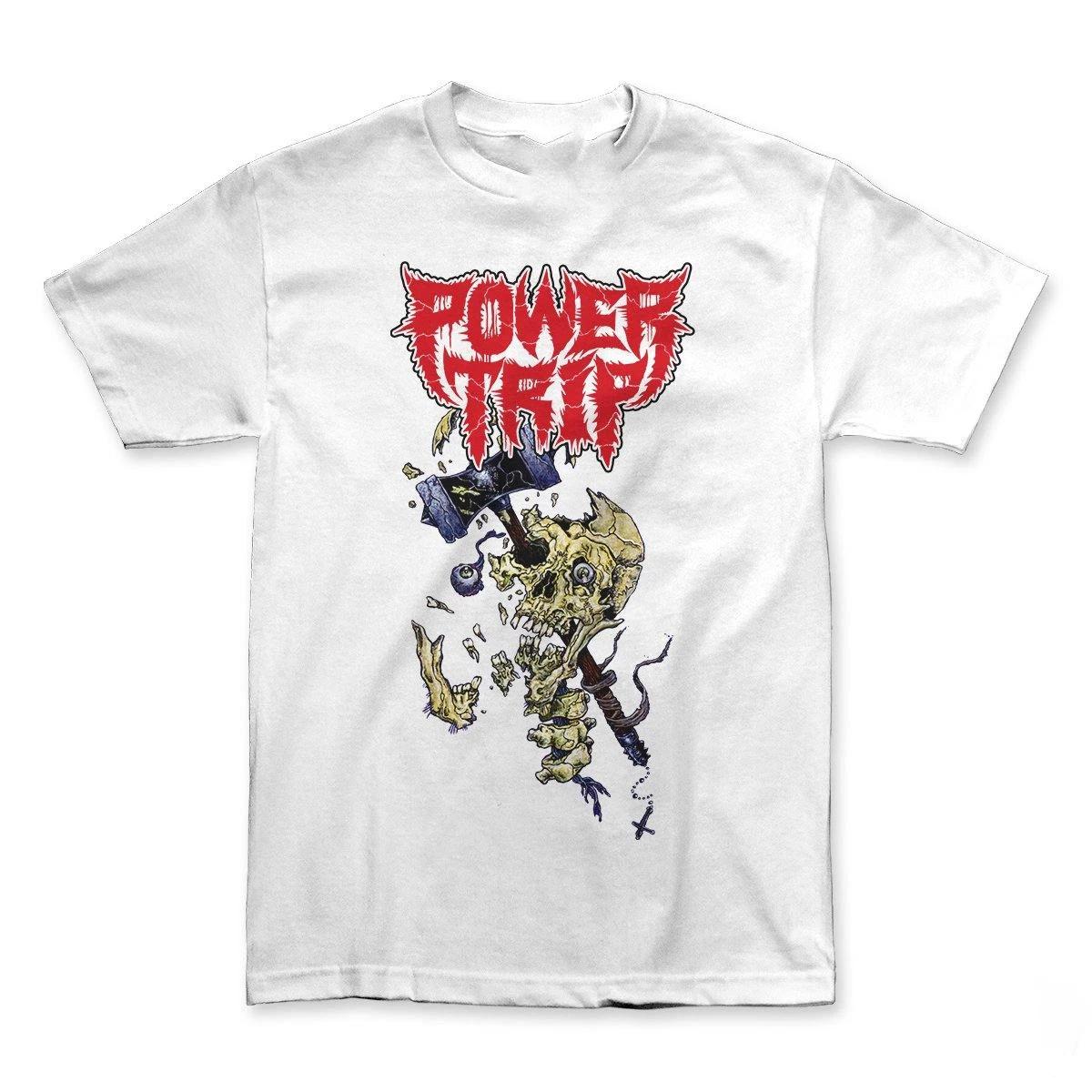

Power Trip band 100% Cotton T-shirt Mens Tees Top White Cotton All Sizes S to 5Xl short sleeve 2F127 M