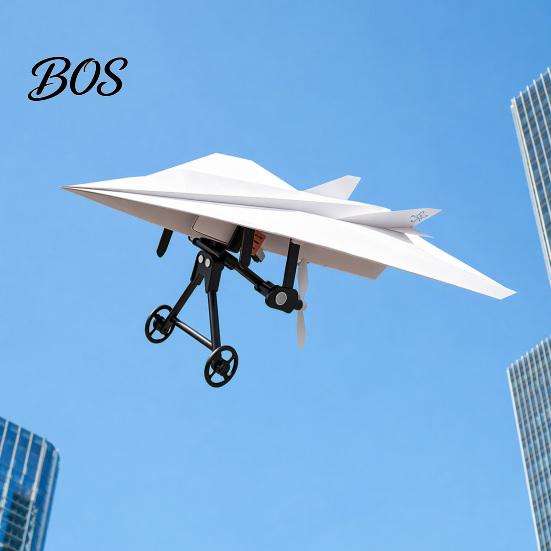 Aircraft Launcher Component Set RC Paper Airplane DIY Kit, Remote Control Plane Electric Module with Gyro Power Stabilizer, Dual Propellers,