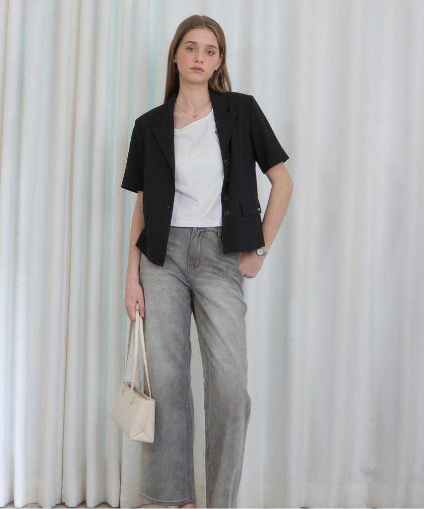 Jucyjudy Shirt-Style Short Sleeve Jacket Jzjk324B