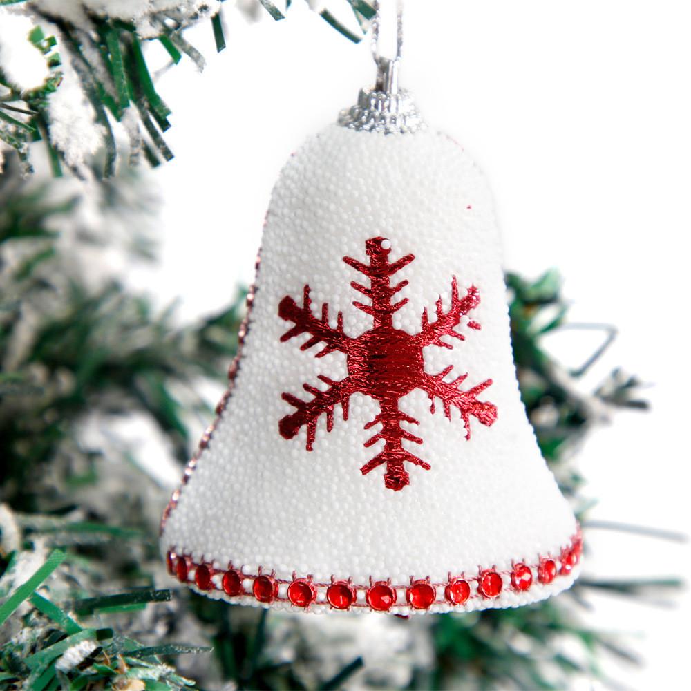 Charming Red Snowflake Bell Hangings For Christmas Celebrations And Festive Decor