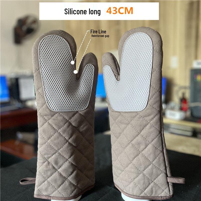 Ally Thickened Canvas Silicone High-Temperature Oven Mitts