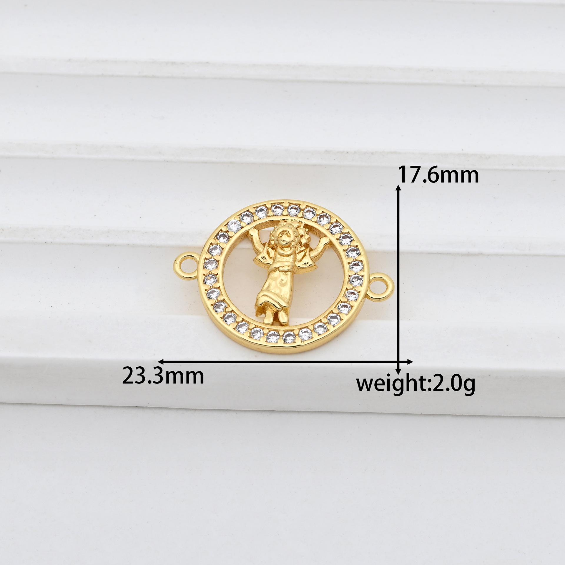 18K Gold-Plated Virgin Mary Zircon Bracelet for Women