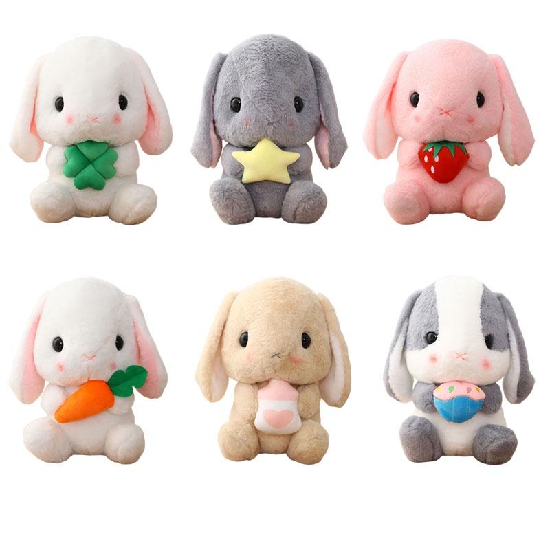 Cute Cartoon Clover Bunny Plush Toy Wholesale Easter Doll With Customizable Design Rabbit Stuffed Animal Gift Characters)